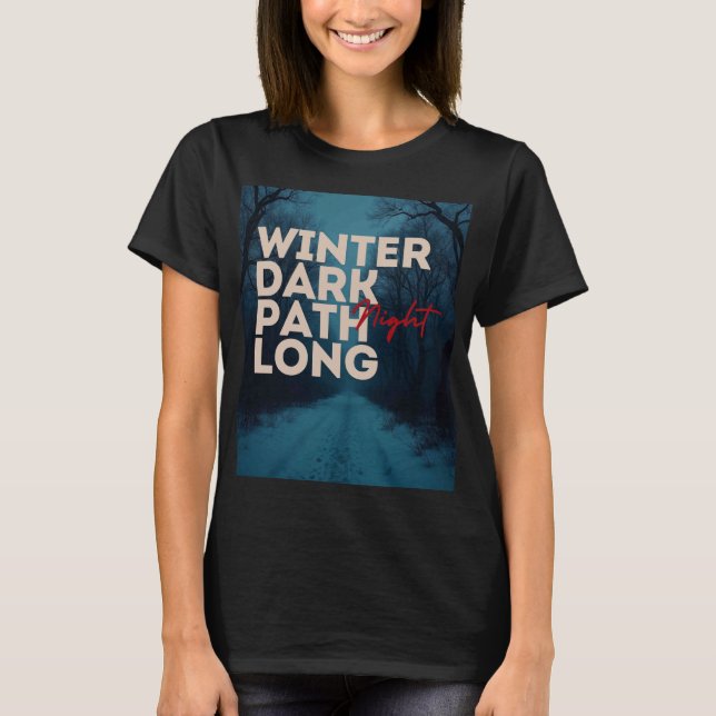 Camiseta de inverno caminho escuro noite longa / P (Frente)