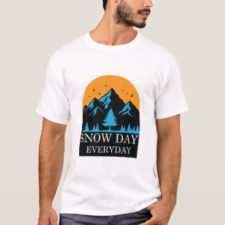Camiseta de Inverno Montanha do Pôr do Sol Todos o