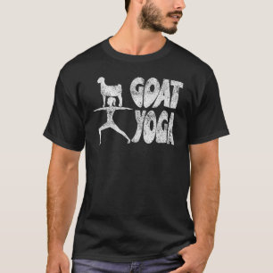 Camiseta de Ioga Cabra Retro Desgastada Pose Guerr