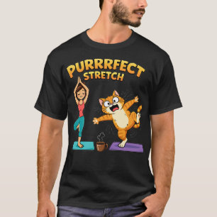 Camiseta de Ioga de Gato Engraçado Alongamento Per