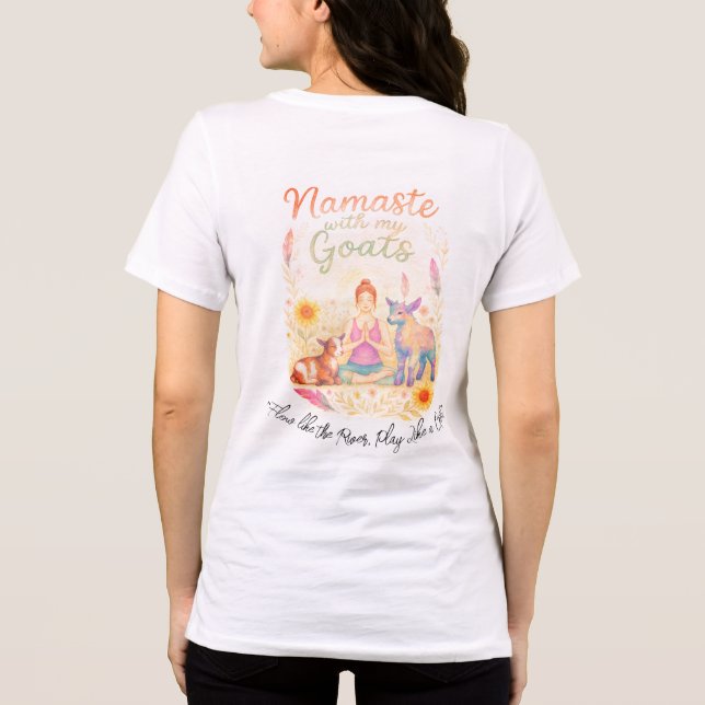 Camiseta de Ioga Namaste com Minhas Cabras (Verso)
