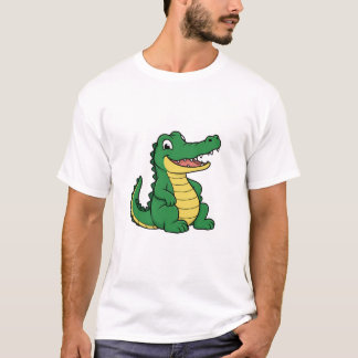 Camiseta de Jacaré de Desenho Animado Fofo, 'Depoi