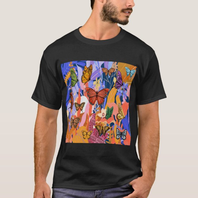 Camiseta de Jardim de Borboleta (Frente)