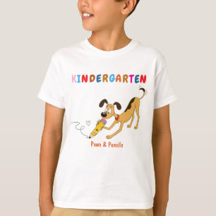 Camiseta de Jardim de Infância Cachorro & Lápis