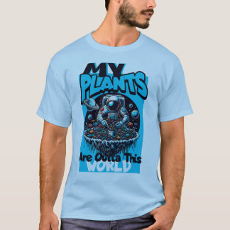 Camiseta de jardinagem cósmica astronauta