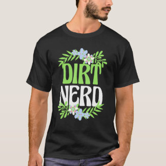 Camiseta de jardinagem nerd de terra jardim de flo
