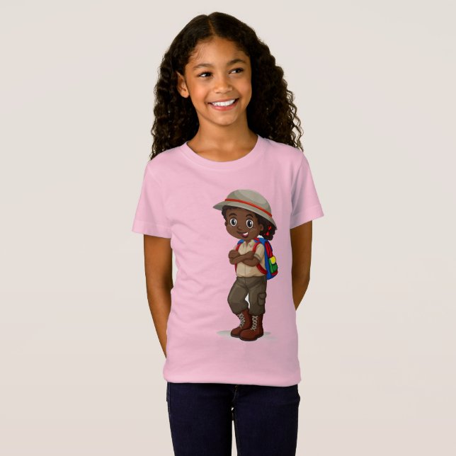 Camiseta de Jersey, de Jérsei, rosa fina e adventu (Frente Completa)