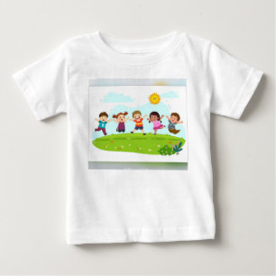 Camiseta de Jersey Fina para Bebê logo kids
