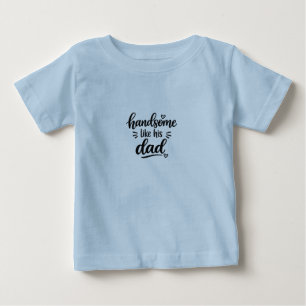 Camiseta de Jersey Fino para Bebê Bonito Como o Pa