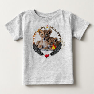 Camiseta de Jersey Fino para Bebê com Dois Filhote