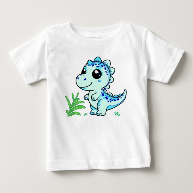 Camiseta de Jersey Fino para Bebê de Dinossauro Fo (Frente)
