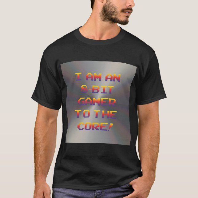 Camiseta De Jogador De 8 Bits Com Arcade Clássica  (Frente)
