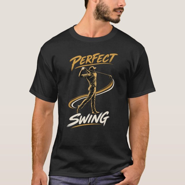Camiseta de Jogador de Golfe com Swing Perfeito (Frente)
