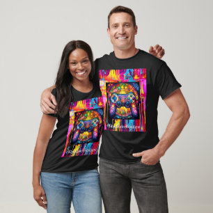 Camiseta de jogador de graffiti de vidro manchado