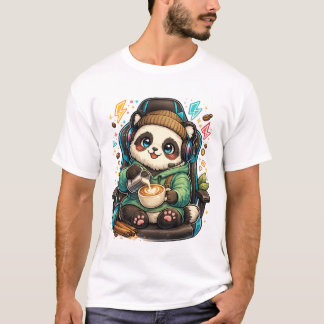 Camiseta de jogador de panda de café fofo | Gami K