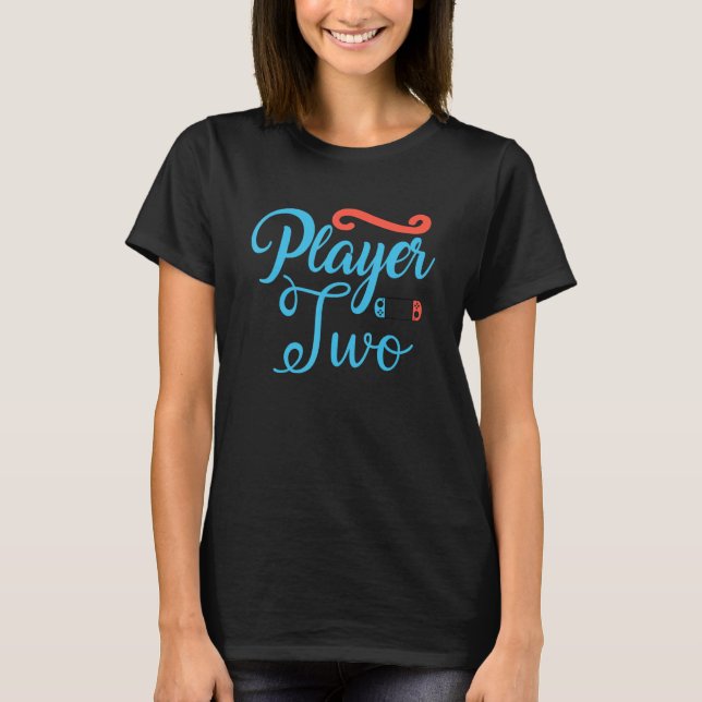 Camiseta de jogador de videogame azul do console d (Frente)