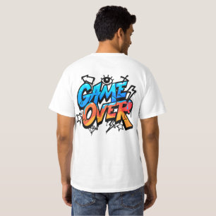 Camiseta de Jogador Estilo Grafite Game Over – Azu
