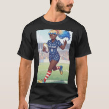 Camiseta de jogadora de rugby feminina