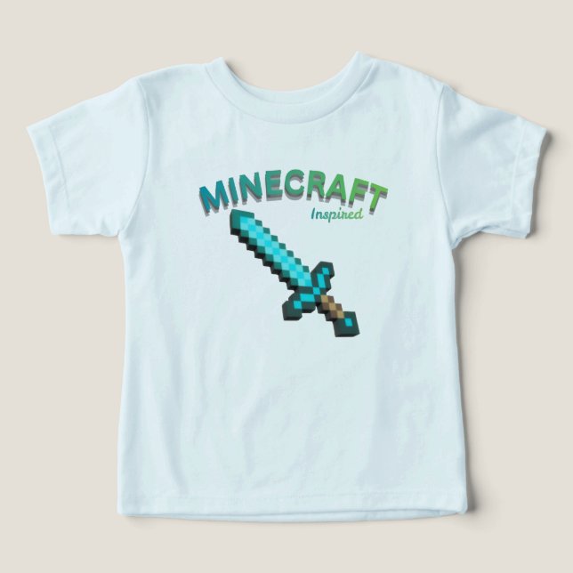 Camiseta de jogo Minecraft Inspirada Espada Pixel (Design frontal)
