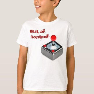 Camiseta de jogos "fora de controle" para crianças