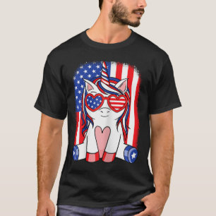 Camiseta De julho de 2011, Unicorus Flag Patriotic Women Gi