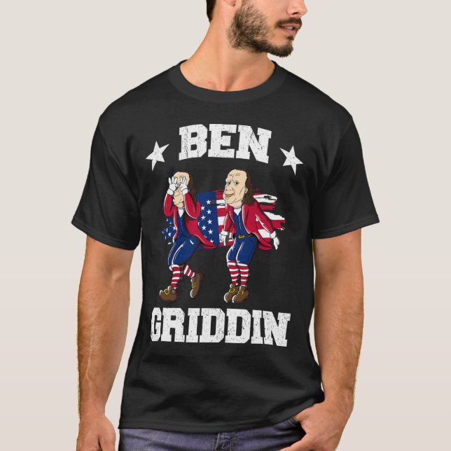 Camiseta De Julho De Benjamin Franklin Griddy Ben Griddin 1 (Frente)