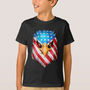 Camiseta De Julho Patriótico Águia Americana Bandeira Men B