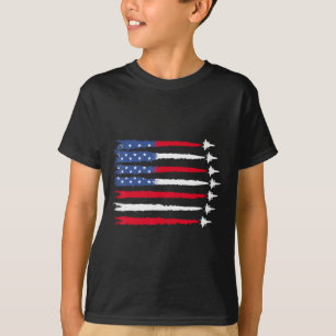 Camiseta De Julho Patriótico, Azul Branco Azul-Americano, B