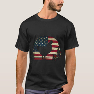 Camiseta De Julho Patriótico Chicken American Flag Chicke