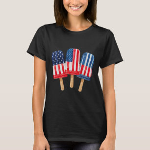Camiseta De Julho, Popsicle Mulheres Patriótica Quarto De J