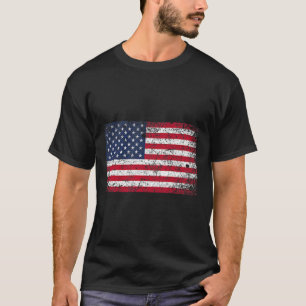 Camiseta De Julho, Sofrendo A Pocket De Bandeira Americana