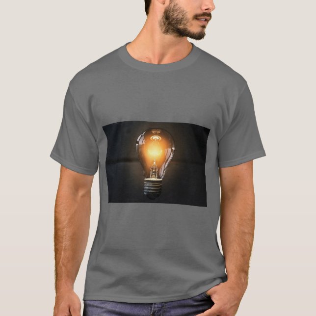 Camiseta de lâmpada de ideia brilhante (Frente)