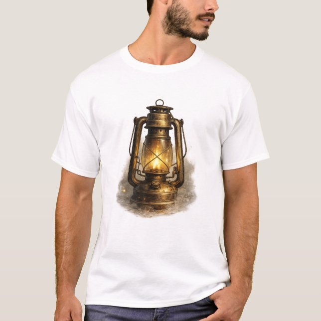 Camiseta de Lâmpada de Querosene Vintage (Frente)