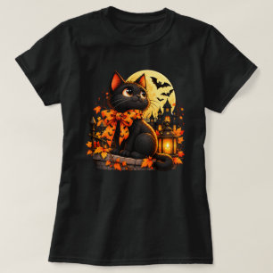 Camiseta de Lanterna da Lua de Gato Preto de Hallo