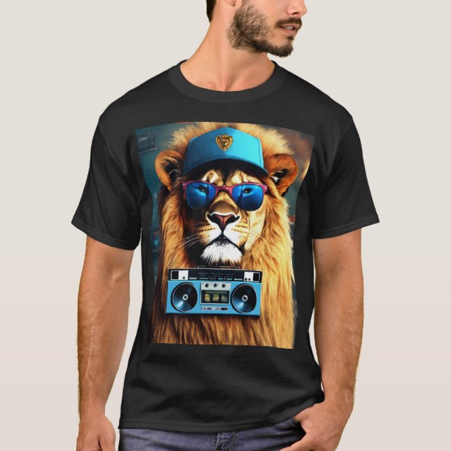 Camiseta de leão engraçada (Frente)