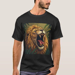 Camiseta de Leão itinerante majestoso