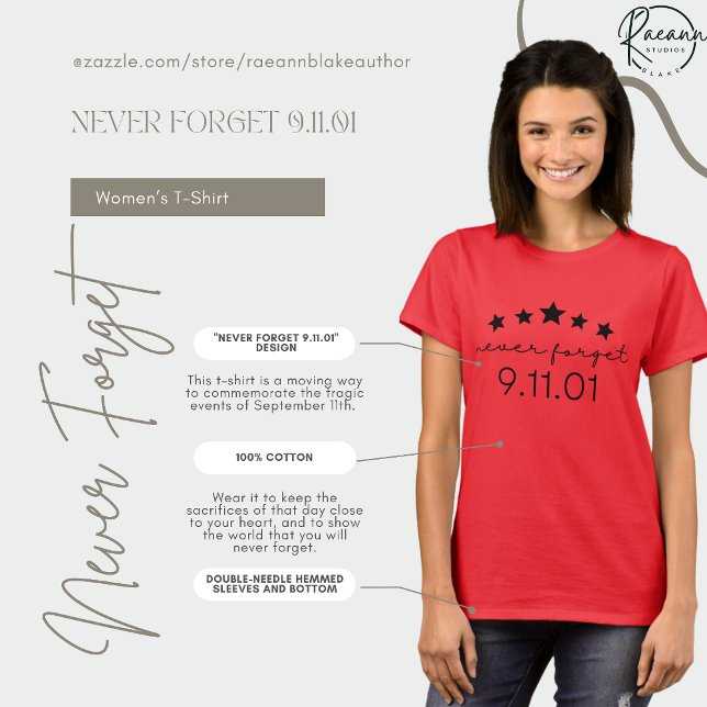 Camiseta de Lembrança Nunca Esqueça 9/11 (Criador carregado)