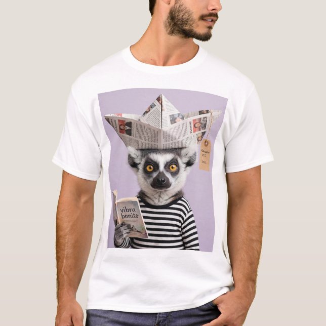 Camiseta de Lêmure Vibra Bonito – Presente Diverti (Frente)