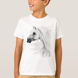 Camiseta de Leopardo e Penas Brancas
