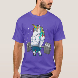 Camiseta de levantamento de peso de unicórnio retr