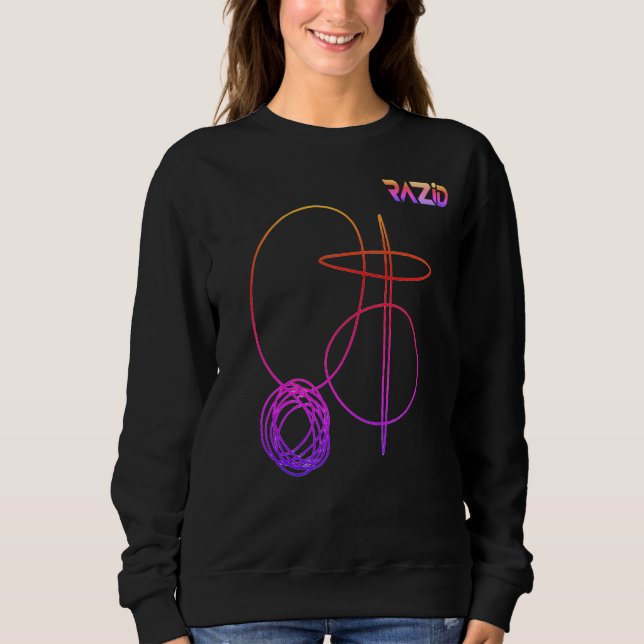 Camiseta de linha de arte abstrata RAZID (Frente)