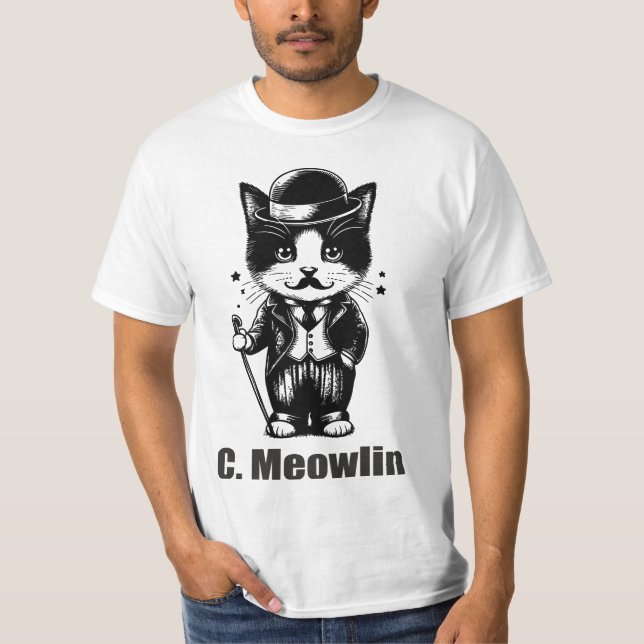 Camiseta de linha meow (Frente)