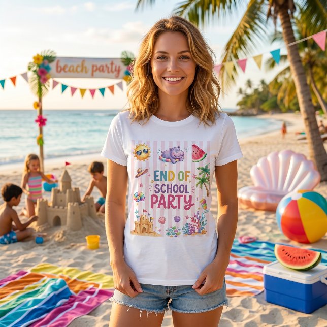 Camiseta de Listras de Festa de Fim de Ano Escolar (Criador carregado)