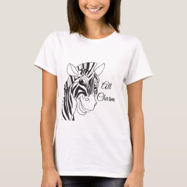 Camiseta De "listras pretas/brancas da zebra bonito todo o