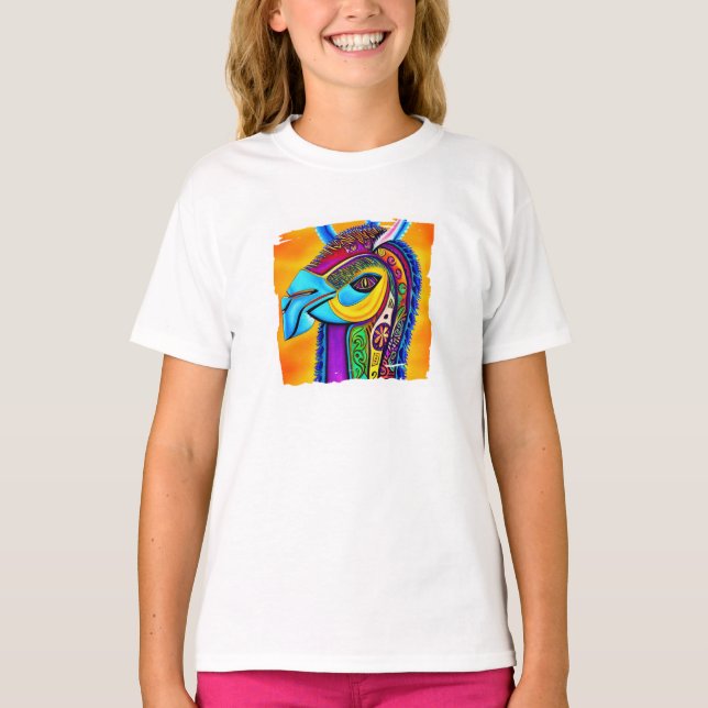 Camiseta de Llama Colorida (Frente)