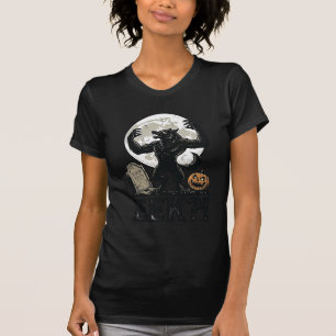 Camiseta de Lobisomem de Halloween Gravura Vintage