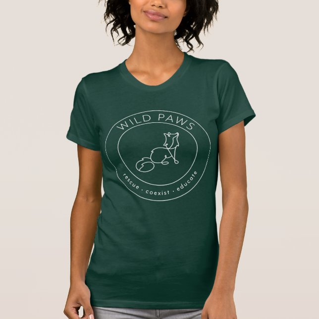Camiseta de logotipo branco feminino (Frente)