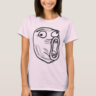 Camiseta De LOL do riso cara alta Meme da raiva para fora