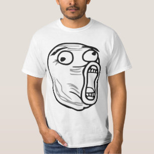 Camiseta De LOL do riso cara alta Meme da raiva para fora