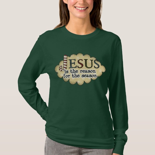 Camiseta de Longa Folga de Natal Religioso para Mu (Frente)